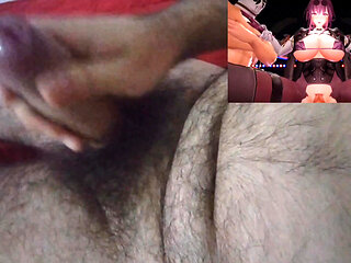 Edging and cumming to hentai