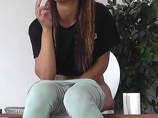 Nomi Melone Smokes and Pees on the Toliett Box