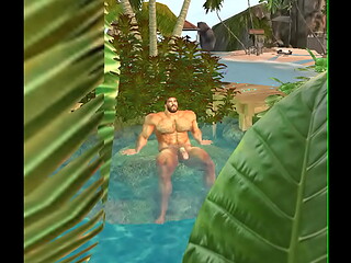 spying on amazing hunk cam heyward at private beach grotto