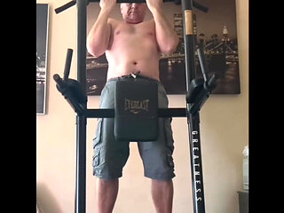 Fit Old Man Masturbating After Workout