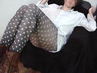 Blonde Whiteboy Sucking BBC Dildo in Hard-core Leggings