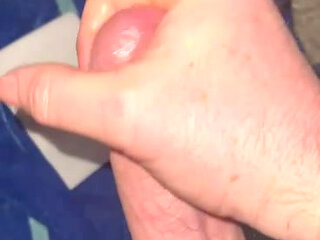 Stroking my big cock and cum