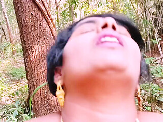 Outdoor Jungle Sex. Desi Bhabi Fucking Husbend's Small Stepbrother Big Dick in Forest. Telugu Dirty Talks.