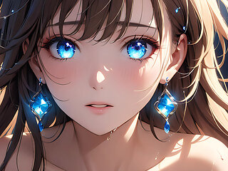 Ethereal Emotion - Ai Girl with Glowing Tears in an Intimate Close-up