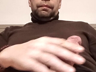 Dirty talk and I lick my cock I moan with pleasure while sucking myself