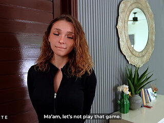 Delivery Girl Drops the Package Pays with Her Ass!