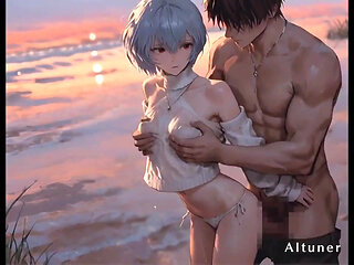 She Keeps the Last Light-blue Hair, Red Eyes, Finished Behind Her Field