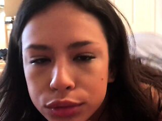 Amateur Latina with HUGE tits works that cock and fucks it