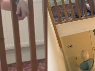 Left My Chastity Sub Chained Naked to the Bannister Upstairs on His Knees While I Went Out for a Coffee with the Girls.