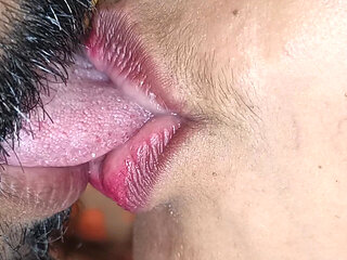 Hot and cute deep Lip kiss