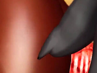 Anubis fucks hard a sexy slave ebony in an egyptian temple