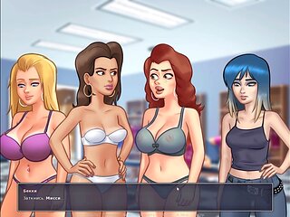 Stepmom with big boobs in an anime schoolgirl fantasy