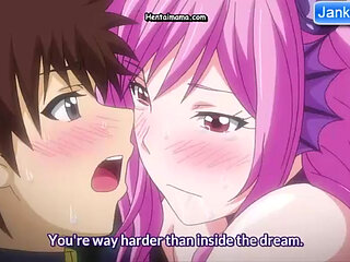 Beautiful hentai succuba screams in pleasure while being double penetrated balls deep by his friends