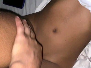 I Find My Naked Stepsister Chatting with Her Boyfriend but Wanting to Fuck