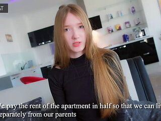 Cute Stepsister Paid for the Apartment with Her Pussy