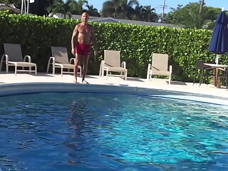 DIVING INTO POOL