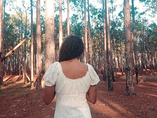 Busty Latina Amateur fucking into de wild forrest