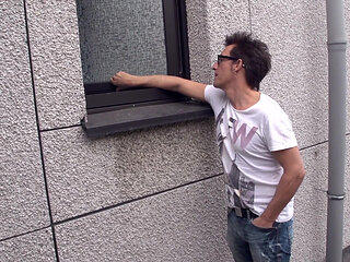 Big ass brunette gets pleasured in her ass in the bathroom