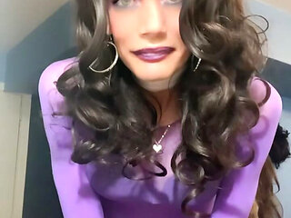 Transparent Purple Top with Purple Stockings