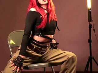 Sweetie fox cosplay, sexy dance, red hair