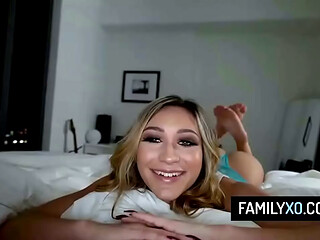 Perv stepdad don'_t mind sharing his bed with stepdaughter - Ana Rose