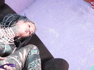 Tattoo Model Livestream with Anal Masturbation
