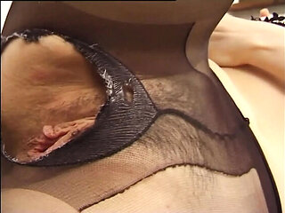 Horny Italian MILF Sheila Stone Masturbates in Stockings and Sucks Hard Cock