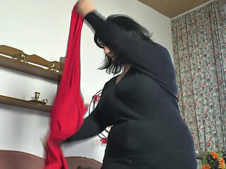 German Granny Solo Action - Big Boobs & Fingering Fun