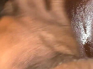 Horny African Foreplay Teen Loves to Get Wet by the Feeling of Soft Cock Rubbing Her Oiled Pussy