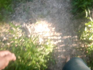 first barefoot walk in the forest this year