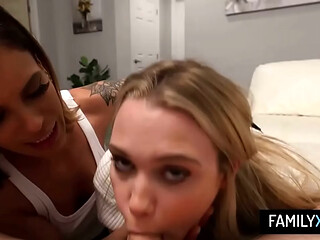 Divorced stepmom have threesome sex with her stepson and stepdaughter - Jesse Pony, Chloe Rose
