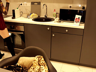 Big ass hot brunette babe shows her panties under her cut mini skirt