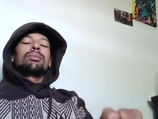 Stroking my big long dick after work...