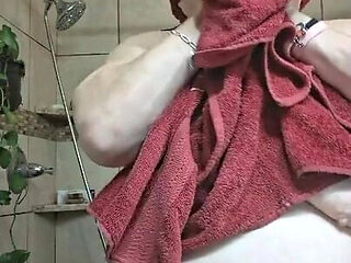 After a Hot Sshower Nurse Vicki Dries off and Does Some Other Grooming