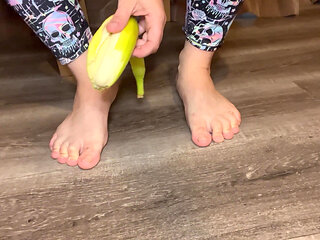Squishing Bananas Under My Bare Feet Food Fetish Sploshing