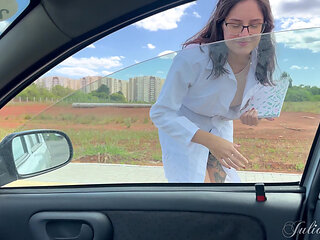 I Got Caught Giving "therapy" in His Car.. in Public