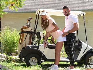 Blonde Golf Instructor Gets Stiffened Up by Big Cock Ou...