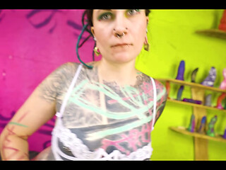 Tattooed Babe vs Z-Filmz Toy Wall Gaping Anal Insertion, Toys &amp_ Intense Orgasms