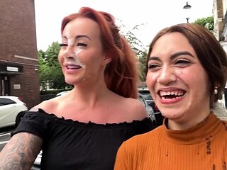 Filthy sluts walking in public with fresh cum on their faces