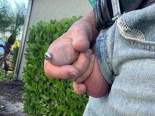 Outdoor Masturbation With Penis Plug