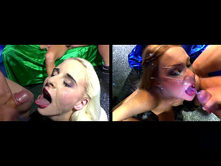 Jerk off and Suck Until the Bitte End - She Can't Get Enough - 20 Men Finish Her off