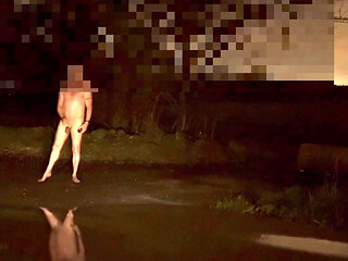 Wanking naked outside didn't have time to go d proper when a car passed
