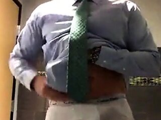 Big-Cock Daddy Strokes at Work