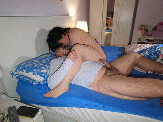 Chubby Big Booty MILF Stepmom Home Alone Fucks Stepson Doggy Style Creampie