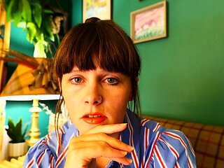 Cute curly brunette solo webcam masturbation