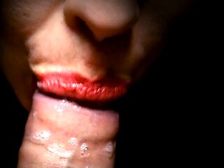 Close-up POV Blowjob with a Sexy Teen Brunette Babe