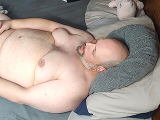 Chubby guy jerk and cum