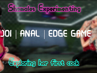 AUDIO ONLY - First time shemales experimenting the JOI game