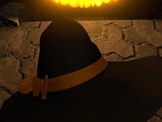 Esmeralda Is Sexy Mature Witch Pumpkin King on Halloween