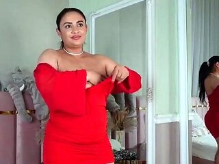 Amateur striptease and Solo masturbation